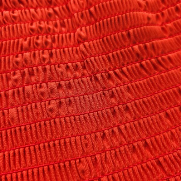 Silk & Salt Smocked Tiered Orange Maxi Dress Flowy Lightweight Summer Boho Cute - Picture 6 of 11